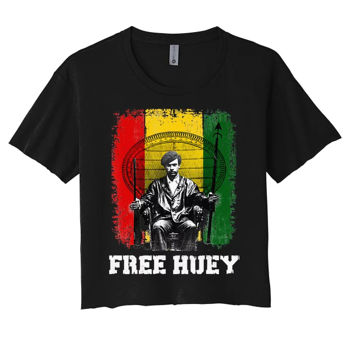 Free Huey Black History African Roots Empowerment Women's Crop Top Tee