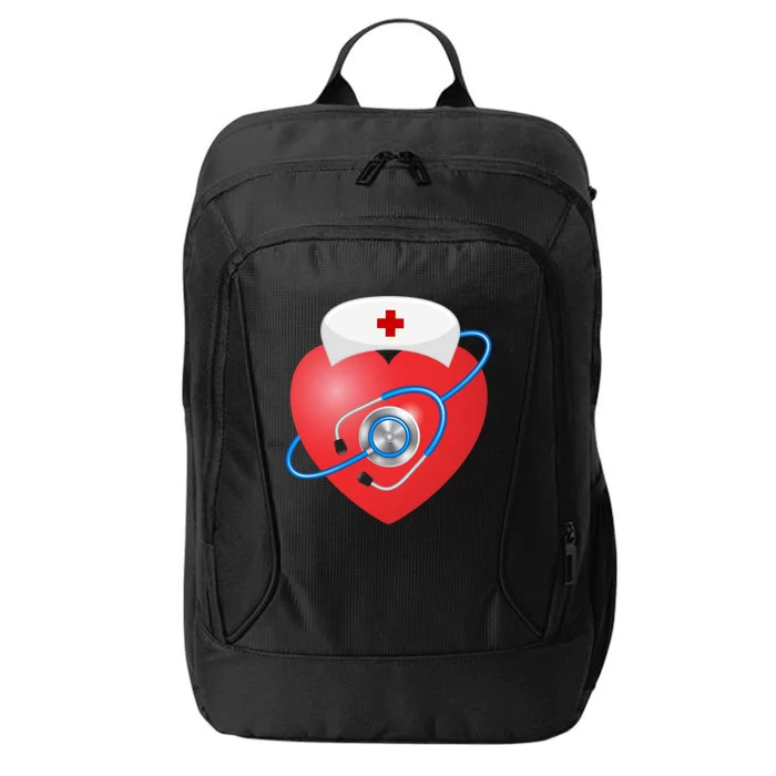 Funny Heart Beats Nurse Nursing Medical Valentine Day's Great Gift City Backpack