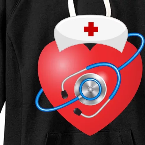 Funny Heart Beats Nurse Nursing Medical Valentine Day's Great Gift Women's Fleece Hoodie