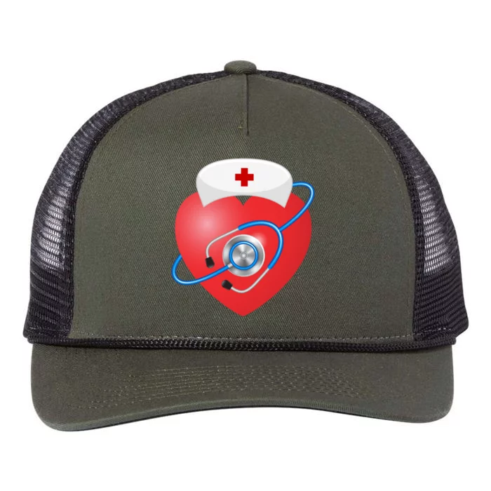 Funny Heart Beats Nurse Nursing Medical Valentine Day's Great Gift Retro Rope Trucker Hat Cap