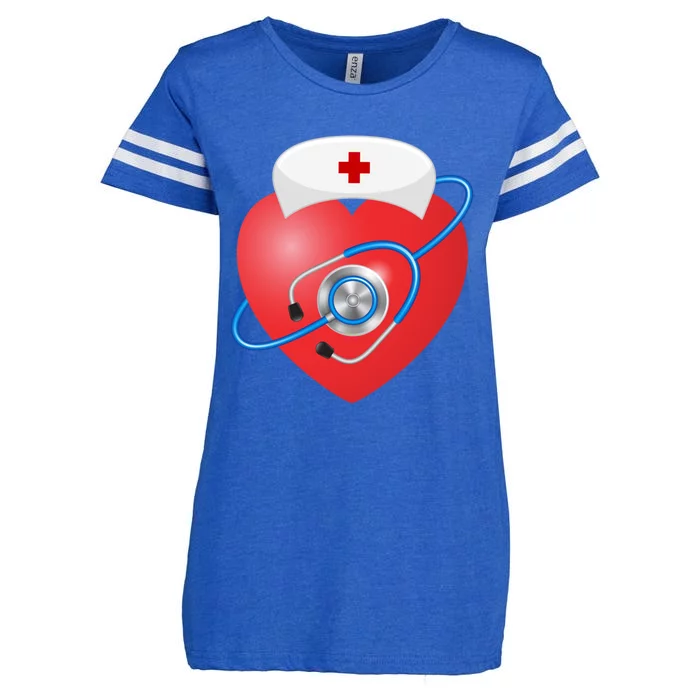 Funny Heart Beats Nurse Nursing Medical Valentine Day's Great Gift Enza Ladies Jersey Football T-Shirt