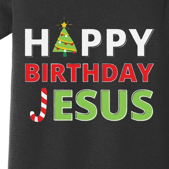 Funny Happy Birthday Jesus Funny Christian Christmas Baby Bodysuit