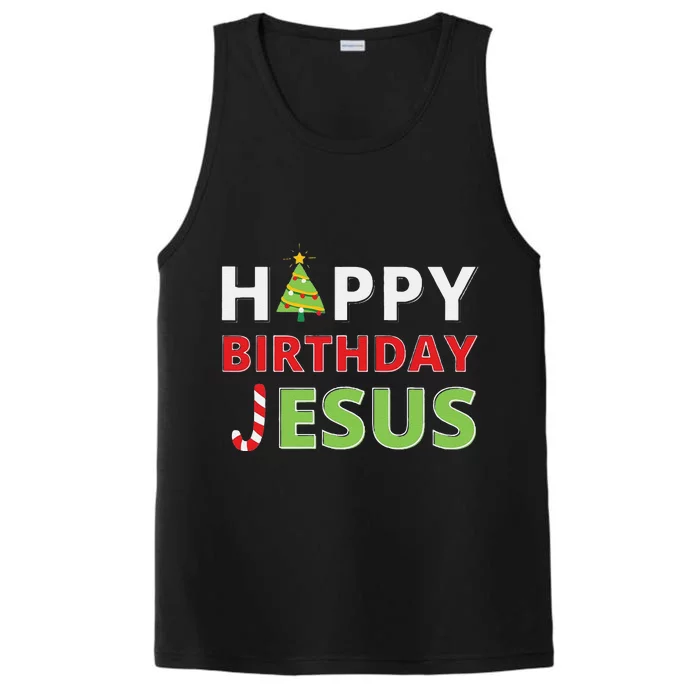 Funny Happy Birthday Jesus Funny Christian Christmas Performance Tank