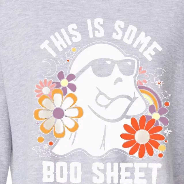 Funny Halloween Boo Ghost Costume This is Some Boo Sheet Cropped Pullover Crew