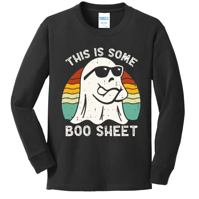 Funny Halloween Boo Ghost Costume This Is Some Boo Sheet Kids Long Sleeve Shirt