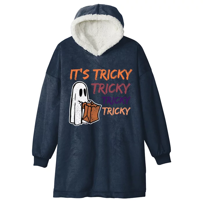 Funny Halloween Boo ItS Tricky Tricky Tricky Gift Hooded Wearable Blanket