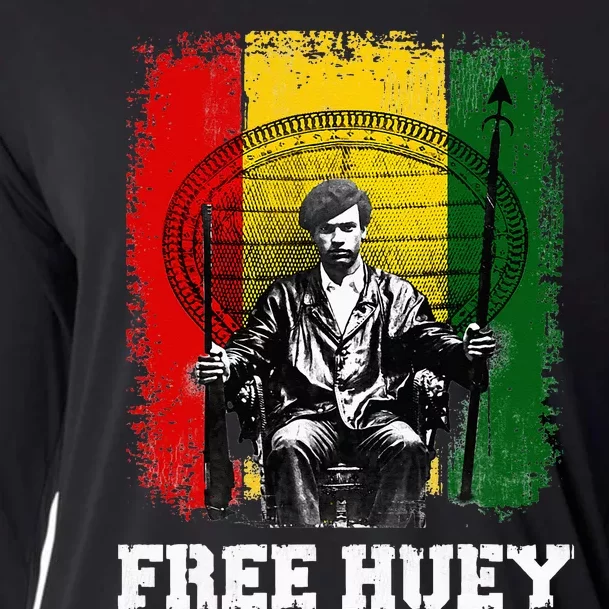 Free Huey Black History & African Roots Afro Empowerment Cooling Performance Long Sleeve Crew