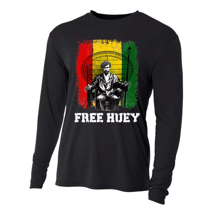 Free Huey Black History & African Roots Afro Empowerment Cooling Performance Long Sleeve Crew