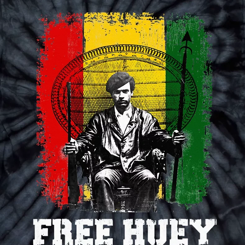 Free Huey Black History & African Roots Afro Empowerment Tie-Dye T-Shirt