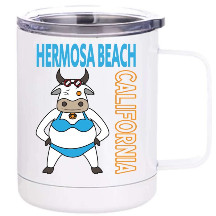 Funny Hermosa Beach Vacation Family Trip Gift Front & Back 12oz Stainless Steel Tumbler Cup