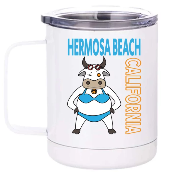 Funny Hermosa Beach Vacation Family Trip Gift Front & Back 12oz Stainless Steel Tumbler Cup