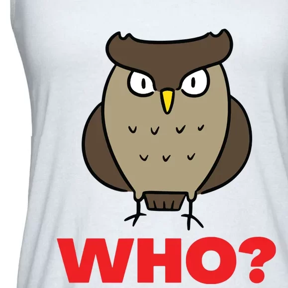 Funny Hoot Barred Barn Screech Owl Owlet Wise Bird WHO HOO Ladies Essential Flowy Tank