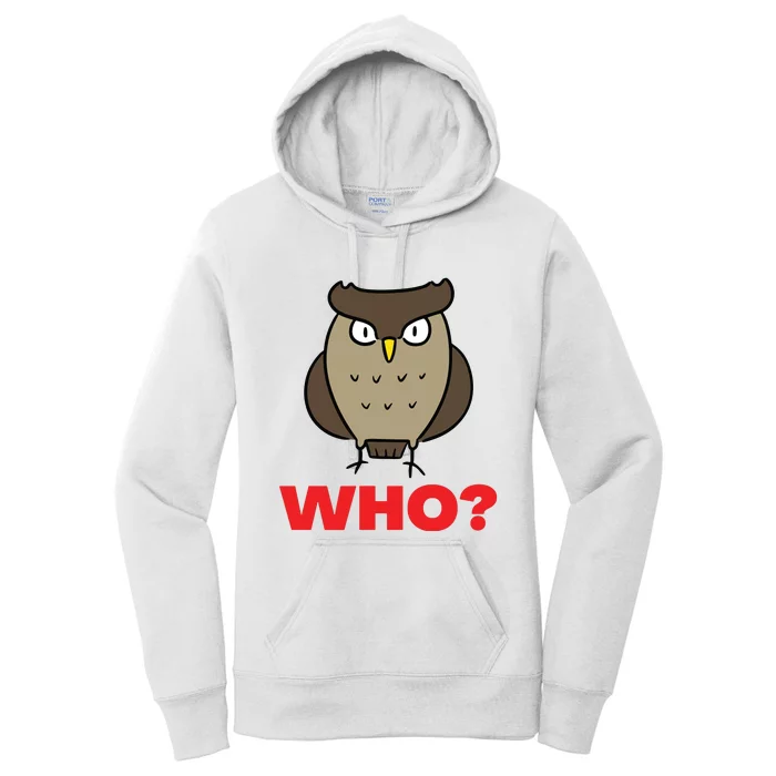 Funny Hoot Barred Barn Screech Owl Owlet Wise Bird WHO HOO Women's Pullover Hoodie