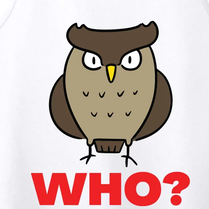 Funny Hoot Barred Barn Screech Owl Owlet Wise Bird WHO HOO Performance Tank