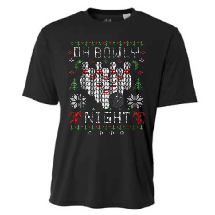 Festive Holiday Bowling Sweater Fun and Quirky Design Cooling Performance Crew T-Shirt