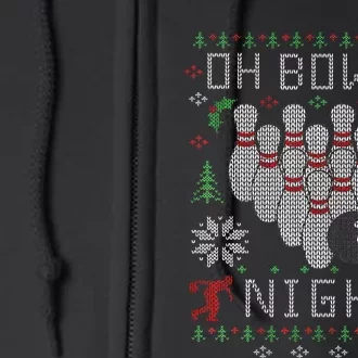 Festive Holiday Bowling Sweater Fun and Quirky Design Full Zip Hoodie