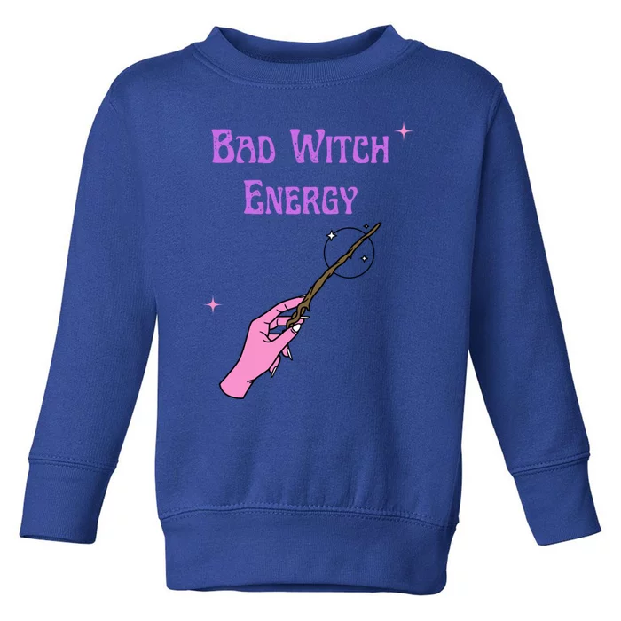 Funny Halloween Bad Witch Energy Cool Design Gift Toddler Sweatshirt