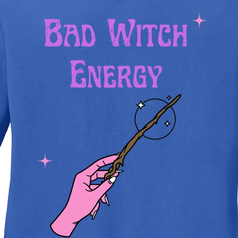 Funny Halloween Bad Witch Energy Cool Design Gift Ladies Long Sleeve Shirt