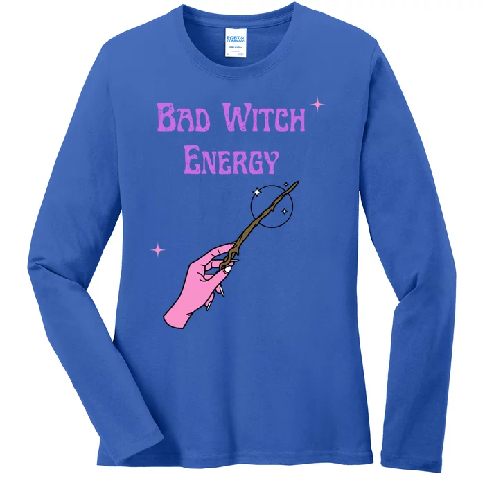 Funny Halloween Bad Witch Energy Cool Design Gift Ladies Long Sleeve Shirt