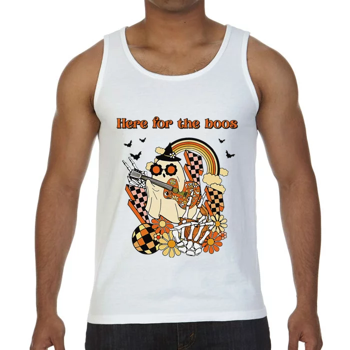 Funny Howdy Boo Ghost Halloween Here For The Boos Comfort Colors® Tank Top