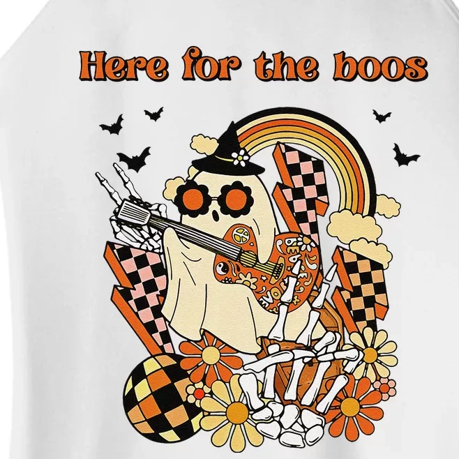 Funny Howdy Boo Ghost Halloween Here For The Boos Women’s Perfect Tri Rocker Tank