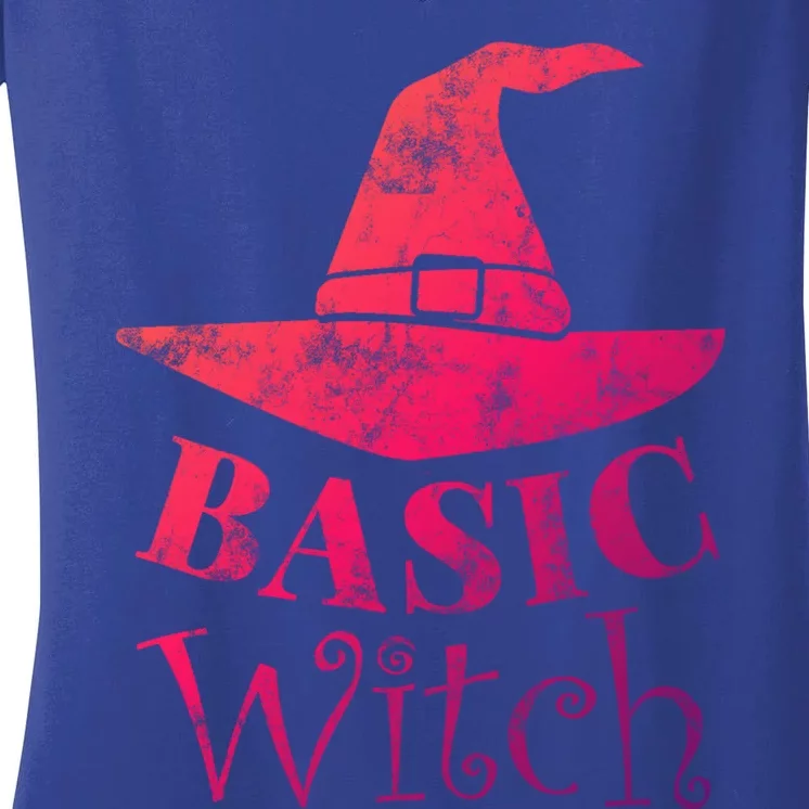 Funny Halloween Basic Witch Lazy Last Minute Costume Gift Women's V-Neck T-Shirt