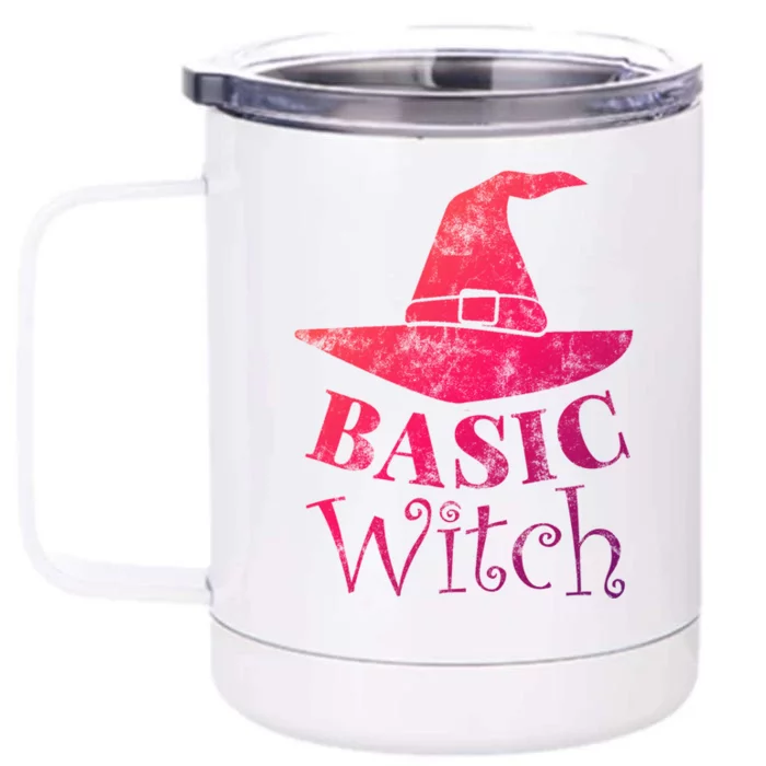 Funny Halloween Basic Witch Lazy Last Minute Costume Gift Front & Back 12oz Stainless Steel Tumbler Cup