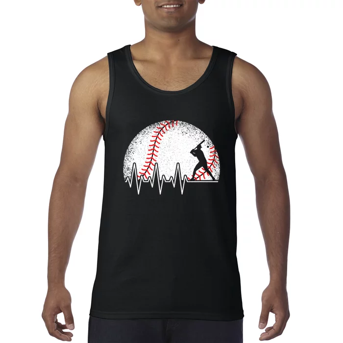 Funny Heartbeat Baseball Player Gift Tank Top