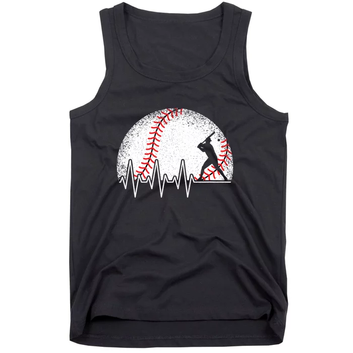 Funny Heartbeat Baseball Player Gift Tank Top