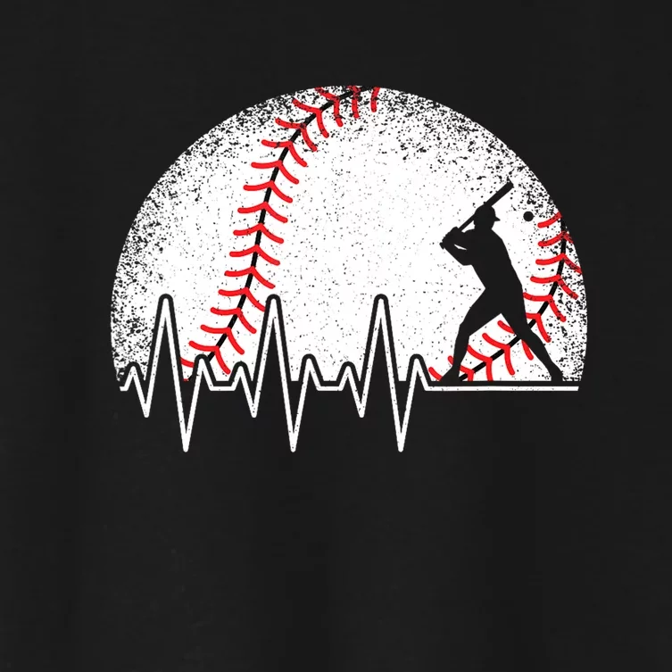 Funny Heartbeat Baseball Player Gift Women's Crop Top Tee