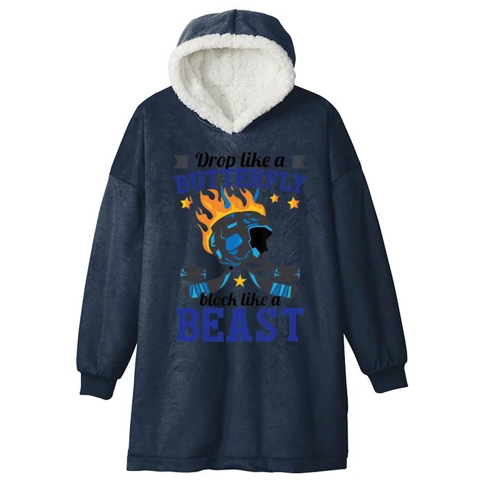 Funny Hockey Boy Ice Hockey Hooded Wearable Blanket