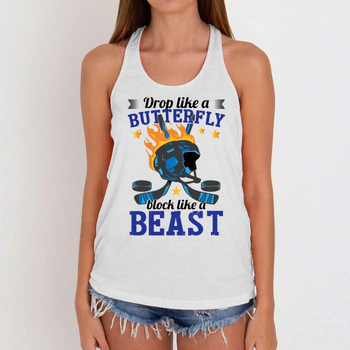 Funny Hockey Boy Ice Hockey Women's Knotted Racerback Tank