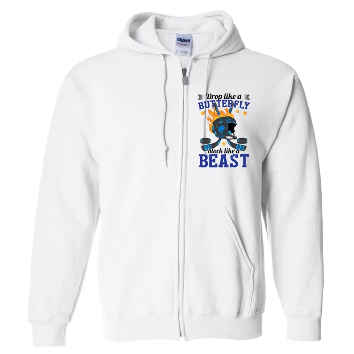 Funny Hockey Boy Ice Hockey Full Zip Hoodie