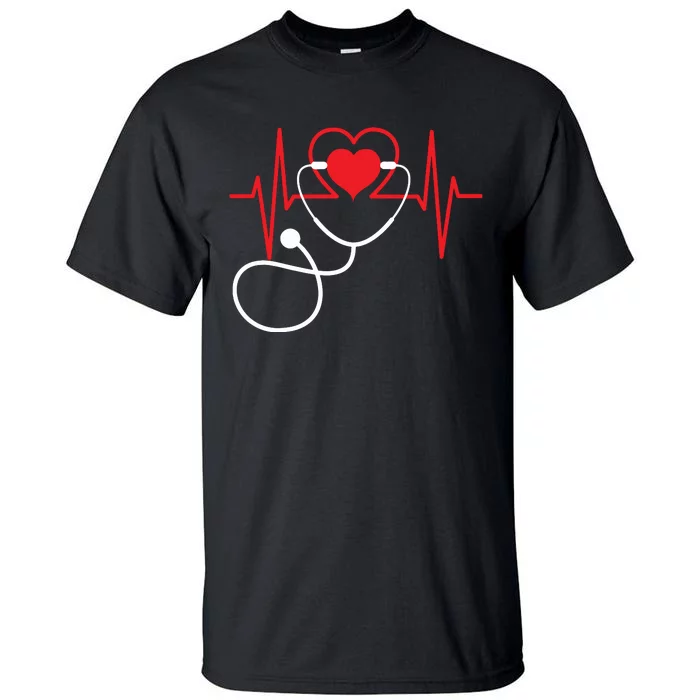 Funny Heart Beats Nurse Nursing Medical Tall T-Shirt