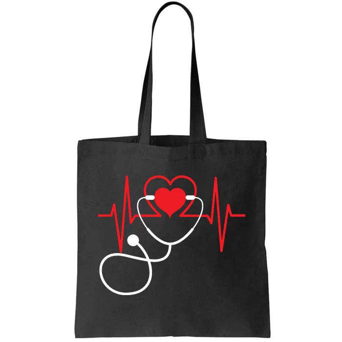 Funny Heart Beats Nurse Nursing Medical Tote Bag