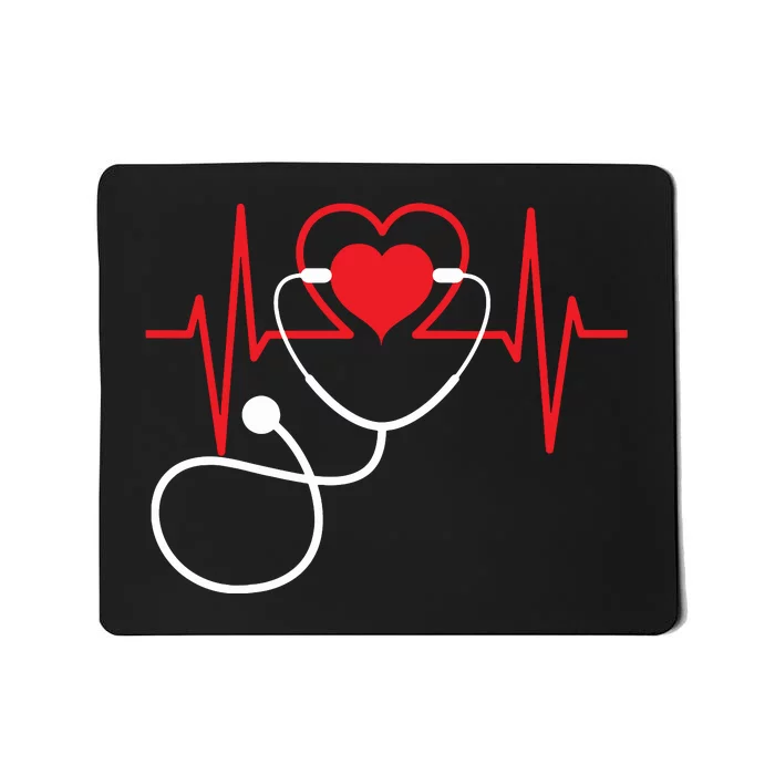 Funny Heart Beats Nurse Nursing Medical Mousepad