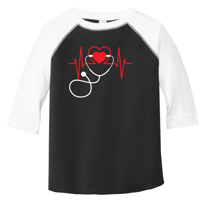 Funny Heart Beats Nurse Nursing Medical Toddler Fine Jersey T-Shirt