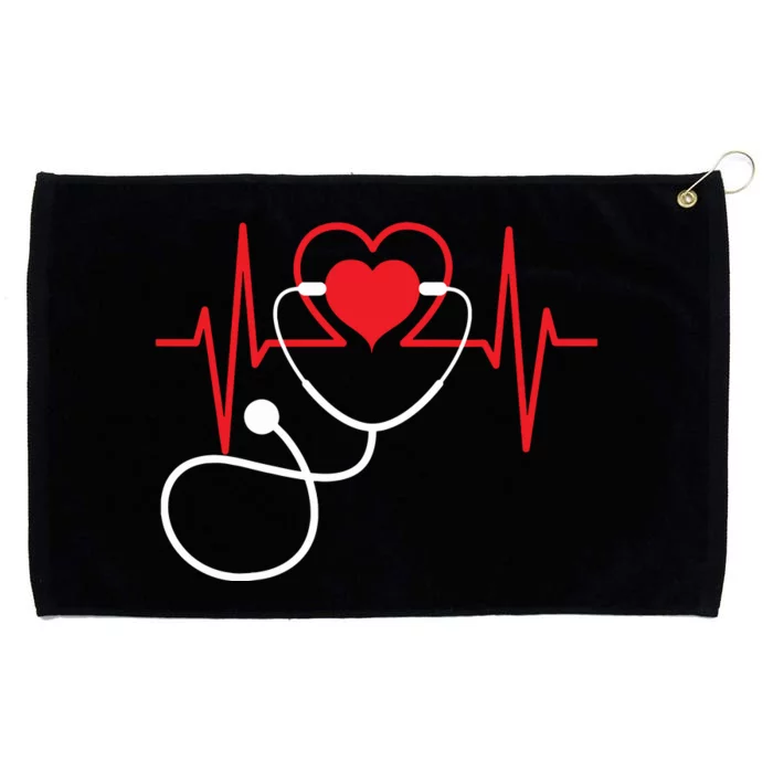 Funny Heart Beats Nurse Nursing Medical Grommeted Golf Towel