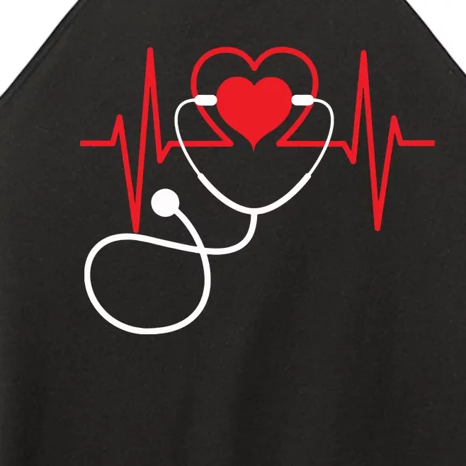 Funny Heart Beats Nurse Nursing Medical Women’s Perfect Tri Rocker Tank