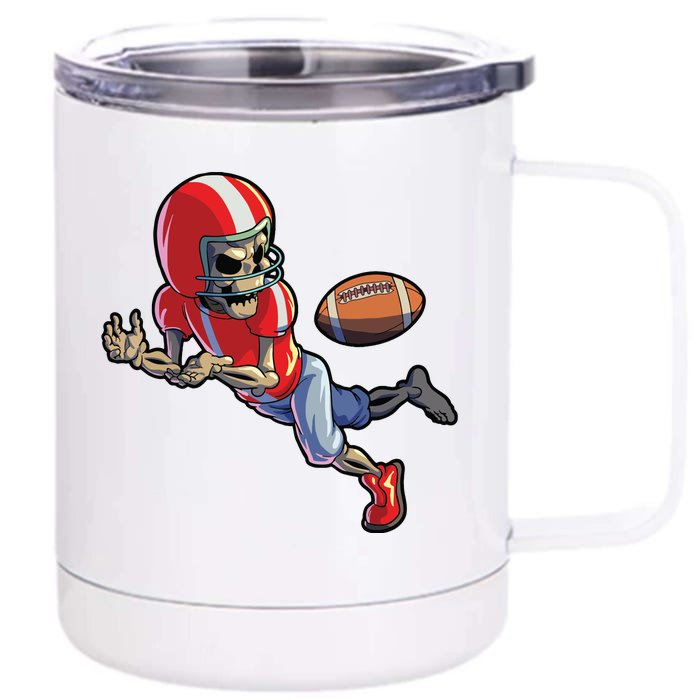 Football Halloween Boy Skeleton Halloween Front & Back 12oz Stainless Steel Tumbler Cup