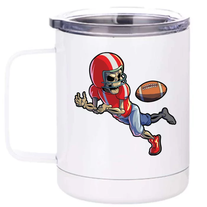 Football Halloween Boy Skeleton Halloween Front & Back 12oz Stainless Steel Tumbler Cup