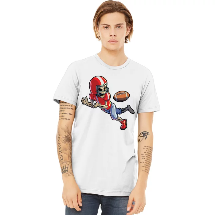 Football Halloween Boy Skeleton Halloween Premium T-Shirt