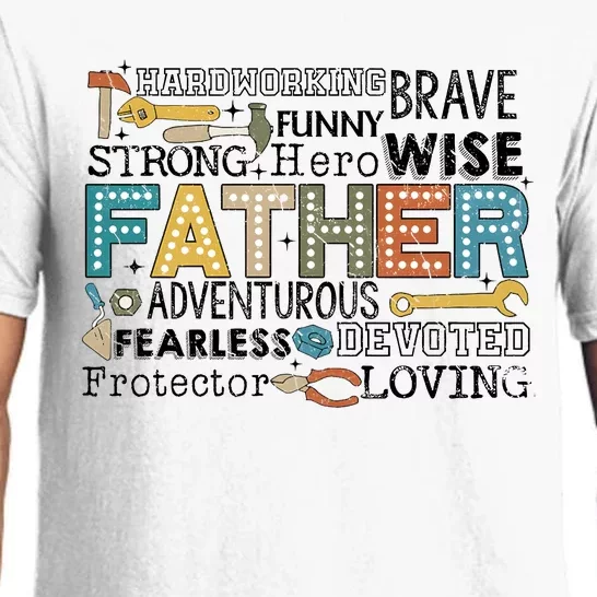 Father Harworking Brave Funny Strong Hero Family Pajama Set