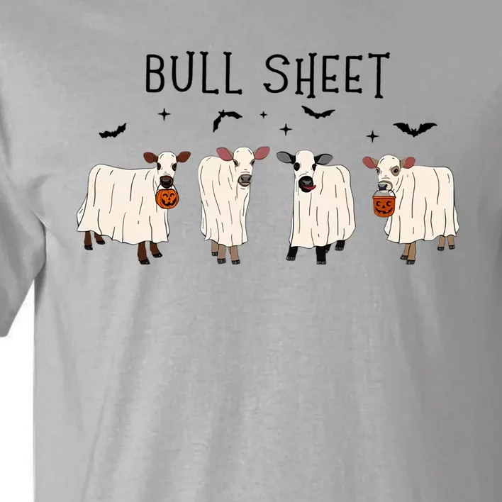 Funny Halloween Boo Ghost Cow Costume Bull Sheet Cow Lover Gift Tall T-Shirt