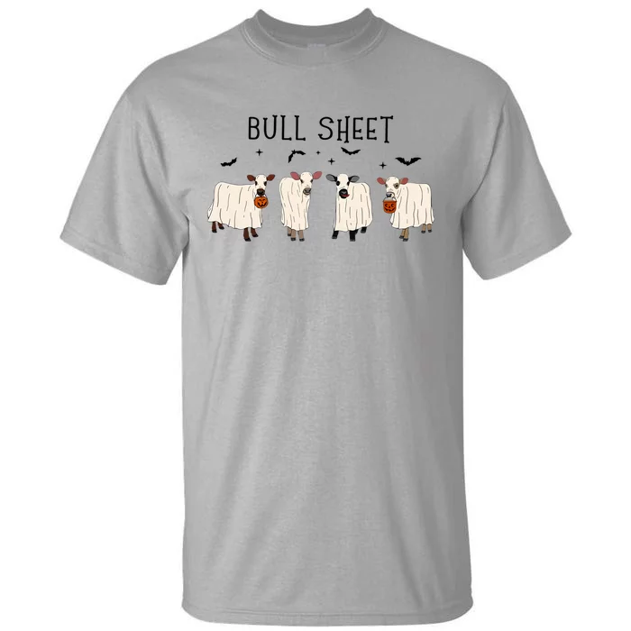 Funny Halloween Boo Ghost Cow Costume Bull Sheet Cow Lover Gift Tall T-Shirt