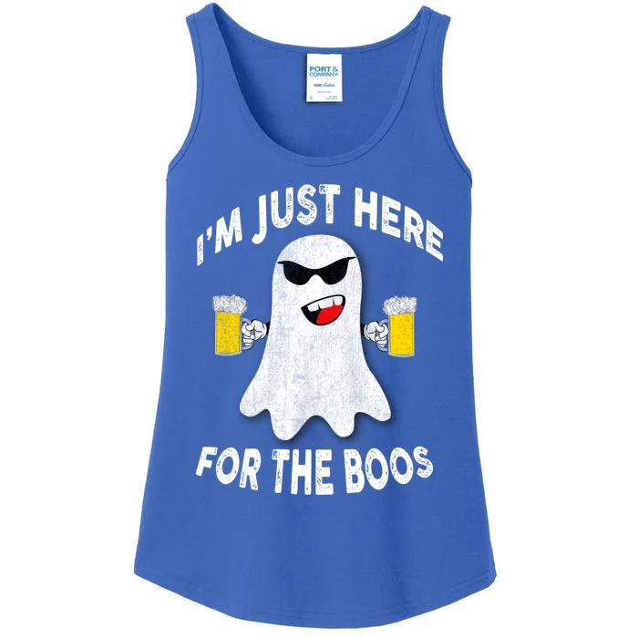 Funny Halloween Beer Er Ghost Im Just Here For The Boos Funny Gift Ladies Essential Tank