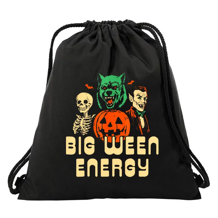 Funny Halloween Big Ween Energy Drawstring Bag