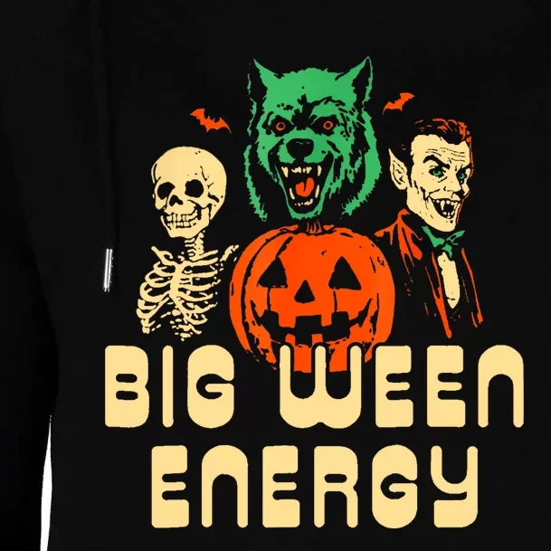 Funny Halloween Big Ween Energy Womens Funnel Neck Pullover Hood