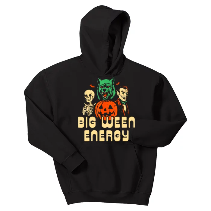 Funny Halloween Big Ween Energy Kids Hoodie