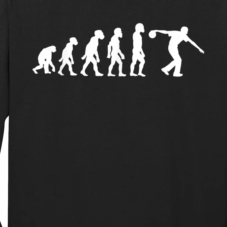 Funny Human Bowling Evolution Pin Ball Bowler Player Long Sleeve Shirt